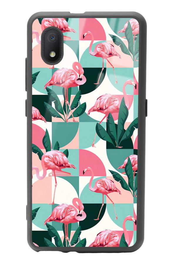 Spoyi Tcl L7 Retro Flamingo Duvar Kağıdı Tasarımlı Glossy Telefon Kılıfı