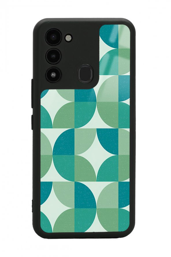 Spoyi Tecno Spark 8c Retro Green Duvar Kağıdı Tasarımlı Glossy Telefon Kılıfı