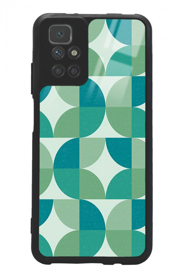 Spoyi Xiaomi Redmi 10 Retro Green Duvar Kağıdı Tasarımlı Glossy Telefon Kılıfı