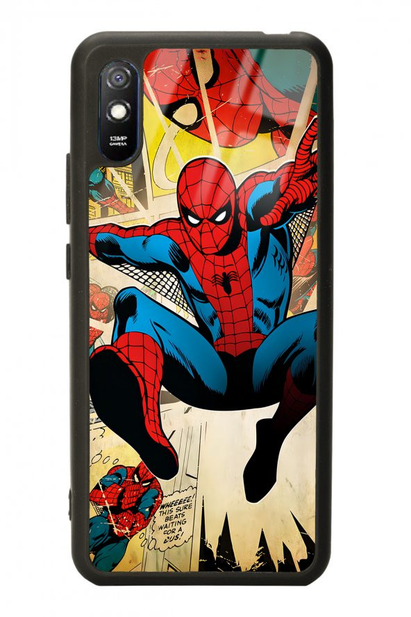 Spoyi Xiaomi Redmi 9A Spider-Man Örümcek Adam Tasarımlı Glossy Telefon Kılıfı