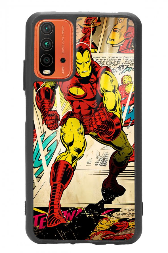 Spoyi Xiaomi Redmi 9t Iron Man Demir Adam Tasarımlı Glossy Telefon Kılıfı