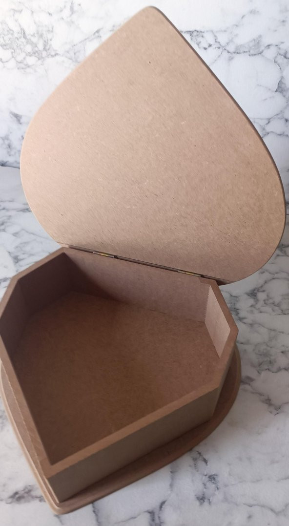 Hobi Adn 90200 Kalp Kutu Ahşap MDF HAM Model El Yapım