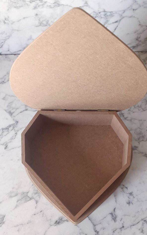 Hobi Adn 90200 Kalp Kutu Ahşap MDF HAM Model El Yapım - 2
