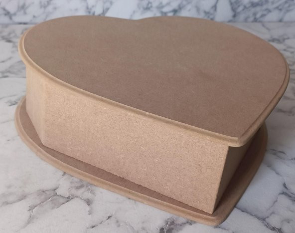 Hobi Adn 90200 Kalp Kutu Ahşap MDF HAM Model El Yapım - 5