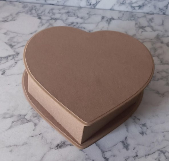 Hobi Adn 90200 Kalp Kutu Ahşap MDF HAM Model El Yapım - 7