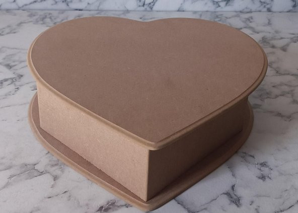 Hobi Adn 90200 Kalp Kutu Ahşap MDF HAM Model El Yapım - 8