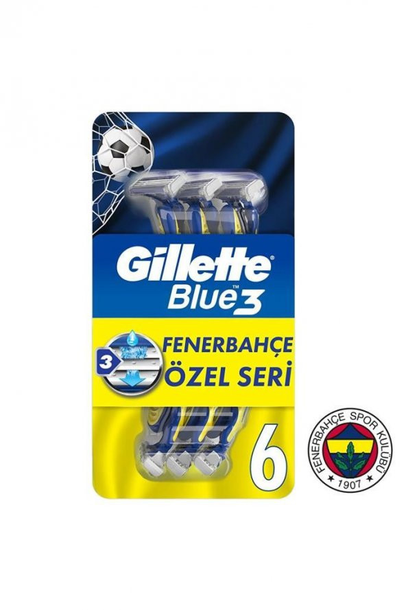 Gillette Blue 3 Fenerbahçe Özel Seri 6lı Paket Tıraş Bıçağı