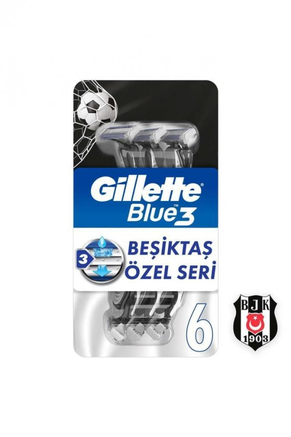 Gillette Blue 3 Beşiktaş Özel Seri 6lı Paket Tıraş Bıçağı