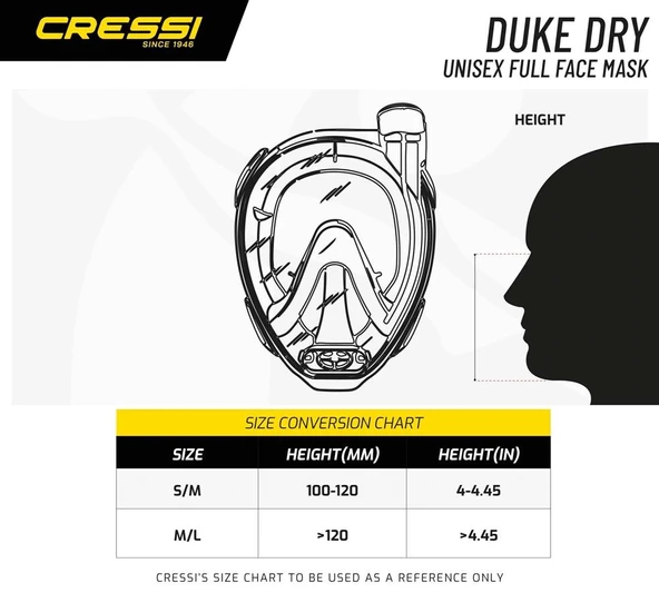 Cressi Duke Tam Yüz Maskesi  YELLOW M - L - 4