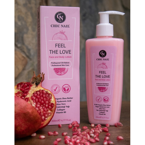 Chic Nail Vegan Yüz ve Vücut Losyonu Feel The Love - Collagen / Hyaluronik asit / AloeVera Özü / Avokado Yağı - 2