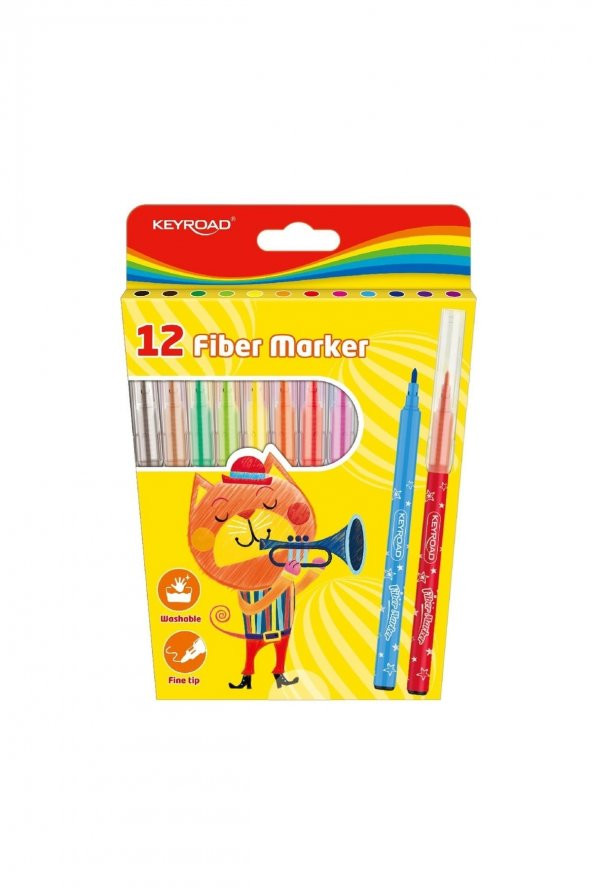 Yıkanabilir Keçeli Kalem 12 Renk (kr971587)