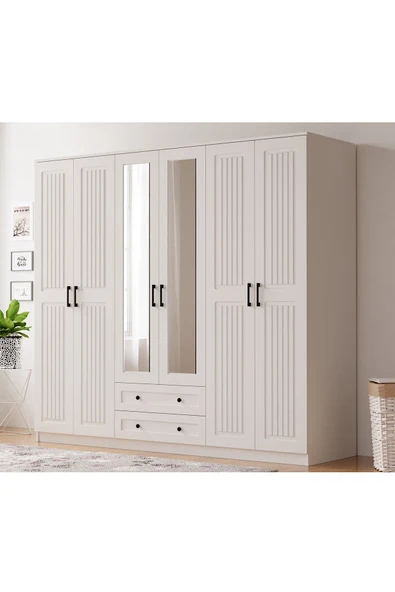 Rabi ESTELYA 6 KAPAKLI 2 ÇEKMECELİ GARDIROP