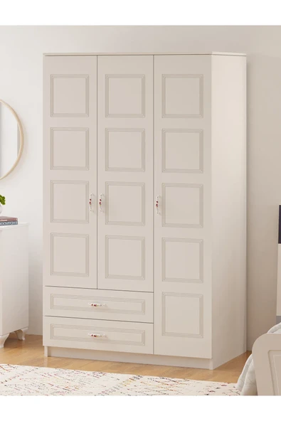Rabi ASİL 3 KAPAKLI 2 ÇEKMECELİ GARDIROP