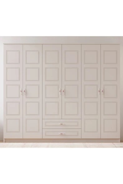 Rabi ASİL 6 KAPAKLI 2 ÇEKMECELİ GARDIROP