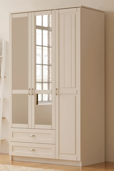 Rabi KARDELEN 3 KAPAKLI 2 ÇEKMECELİ GARDIROP (MEGA)