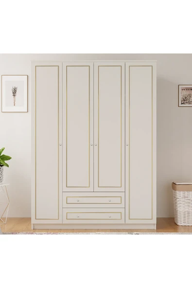 Rabi GOLD 4 KAPAKLI 2 ÇEKMECELİ GARDIROP ürün görseli