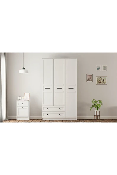 Rabi Rumy-s1 Country 3 Kapak 2 Çekmeceli Gardırop - 4