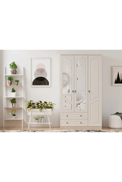Rabi IRMAK 3 KAPAKLI 2 ÇEKMECELİ GARDIROP (MEGA)