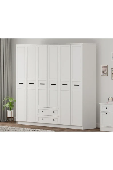 Rabi RUMY-S1 6 KAPAKLI 2 ÇEKMECELİ GARDIROP ürün görseli