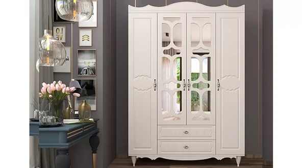 Rabi CANSU 4 KAPAKLI 2 ÇEKMECELİ GARDIROP