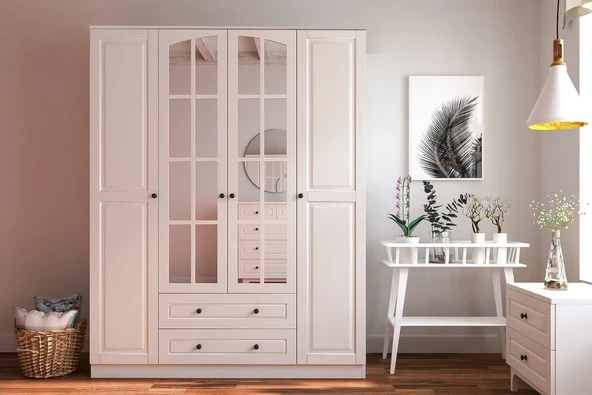 Rabi BEYZA 4 KAPAKLI 2 ÇEKMECELİ GARDIROP