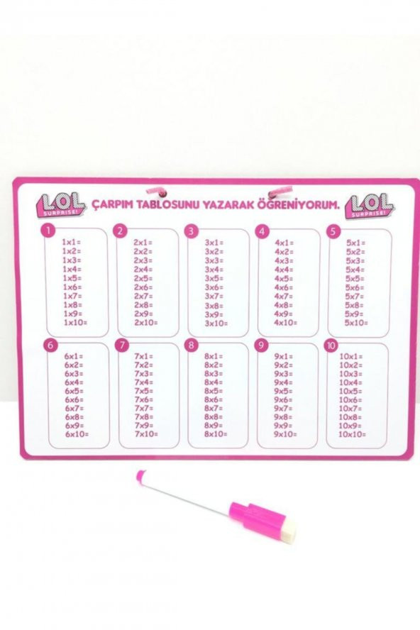 Lol Karton Yaz Sil Yazı Tahtası Ve Çarpım Tablosu 504792 - 2