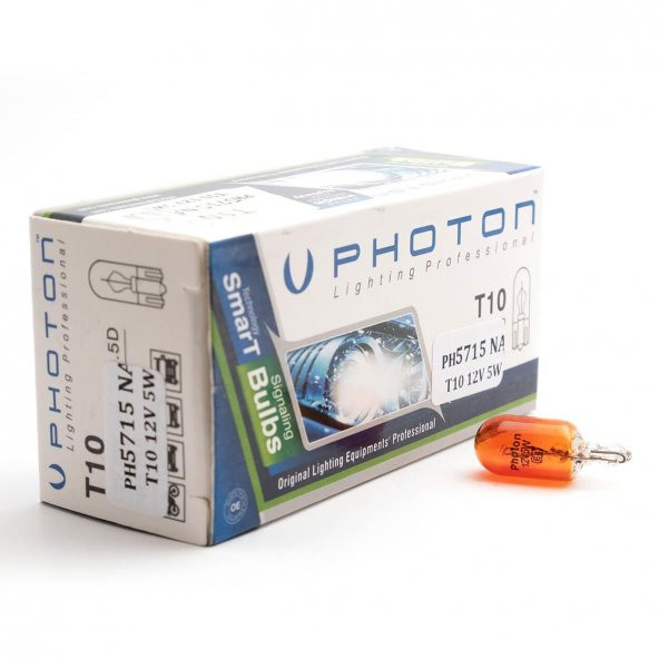 PHOTON T10 12V W5W AMBER DİPSİZ STANDART AMPÜL PH5715 A ürün görseli 1