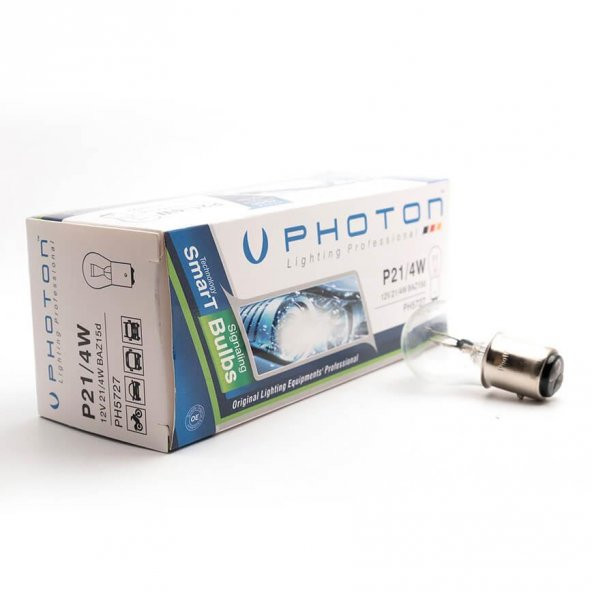 PHOTON P21/4W 12V STOP AMPÜLÜ ÇİFT DUY ŞAŞI TIRNAK PH5727 ürün görseli 1