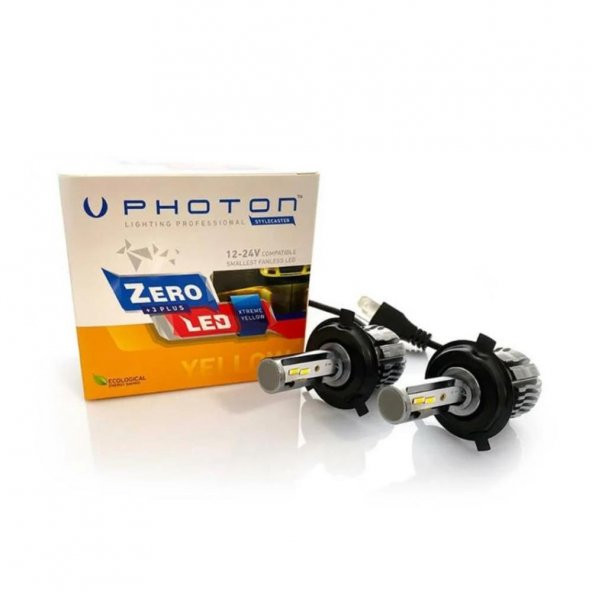 Photon ZERO H4 XTREME YELLOW +3 PLUS FANSIZ LED 12V-24V ZR3724 XY ürün görseli 1