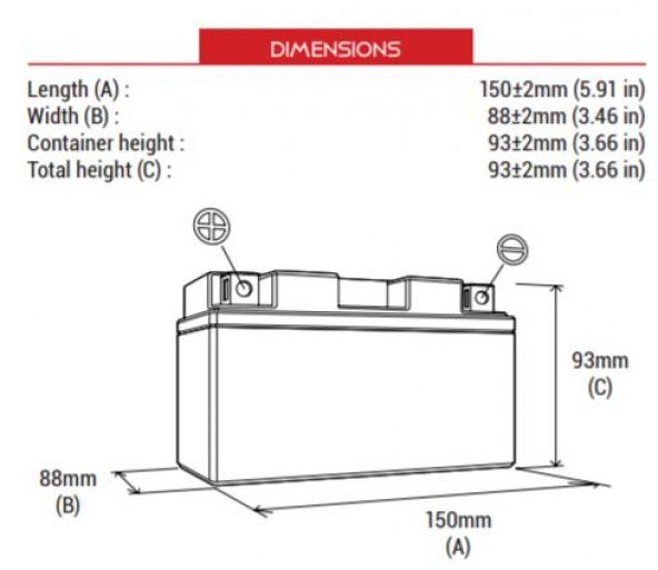 BS BATTERY BTZ10S (SLA) Motosiklet Aküsü SLA Tipi - Resim 2