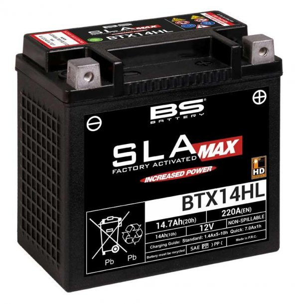 BS BATTERY BTX14HL SLA MAX Harley Davidson Motosiklet Aküsü SLA MAX Tipi