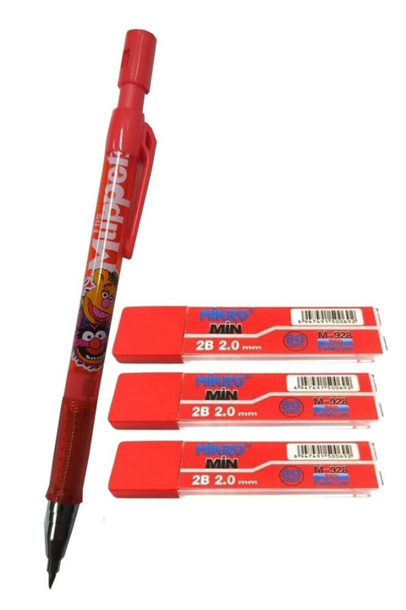 2.0 Mm Kalın Uçlu Versatil Kalem Kırmızı Renk 1 Adet ve 2.0 Mm Kalın Uç Kırmızı 3 Adet Kalın Uçlu Mekanik Kalem