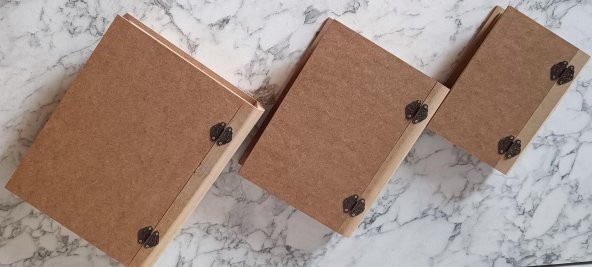 Hobi Adn 90203 Kitap Kutu 3'LÜ Set Ahşap MDF HAM Ankara Siteler Ürünü El Yapım
