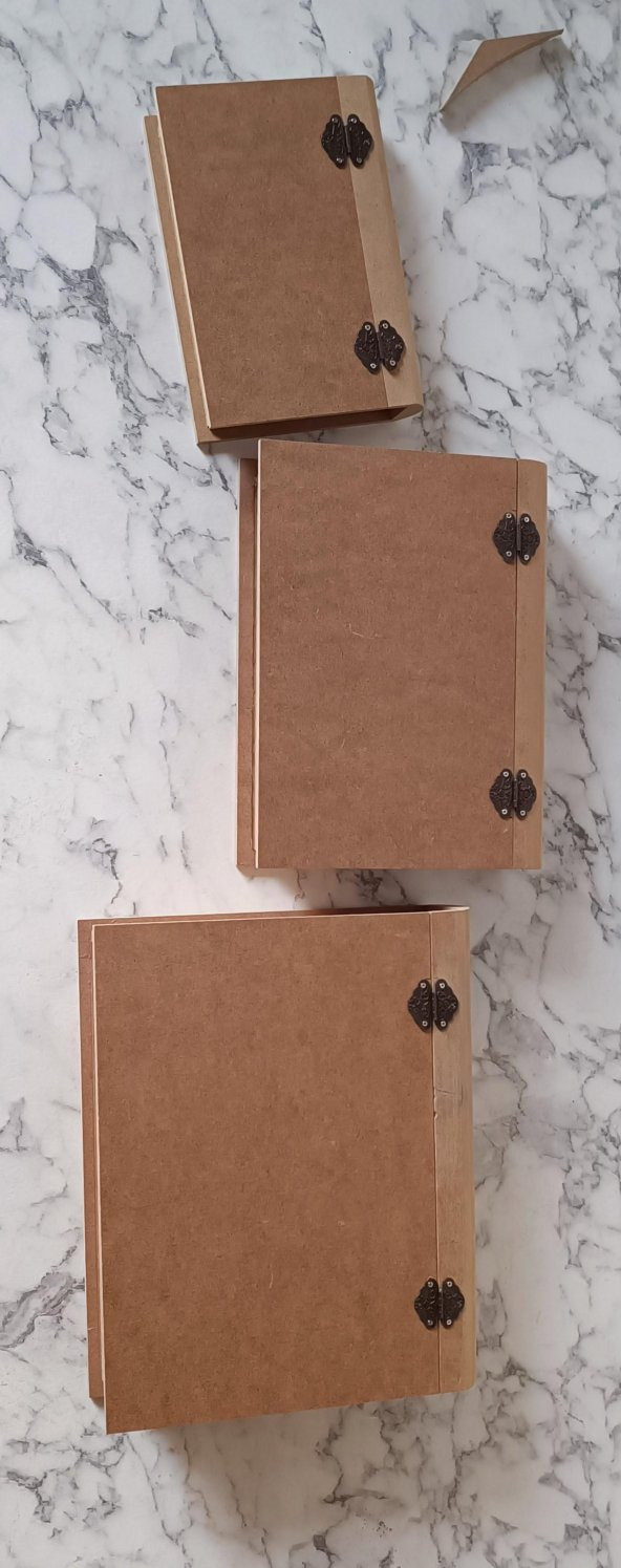 Hobi Adn 90203 Kitap Kutu 3'LÜ Set Ahşap MDF HAM Ankara Siteler Ürünü El Yapım - 2
