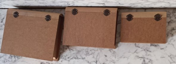 Hobi Adn 90203 Kitap Kutu 3'LÜ Set Ahşap MDF HAM Ankara Siteler Ürünü El Yapım - 3