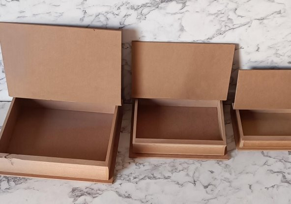 Hobi Adn 90203 Kitap Kutu 3'LÜ Set Ahşap MDF HAM Ankara Siteler Ürünü El Yapım - 5