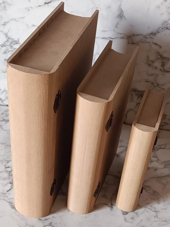 Hobi Adn 90203 Kitap Kutu 3'LÜ Set Ahşap MDF HAM Ankara Siteler Ürünü El Yapım - 6