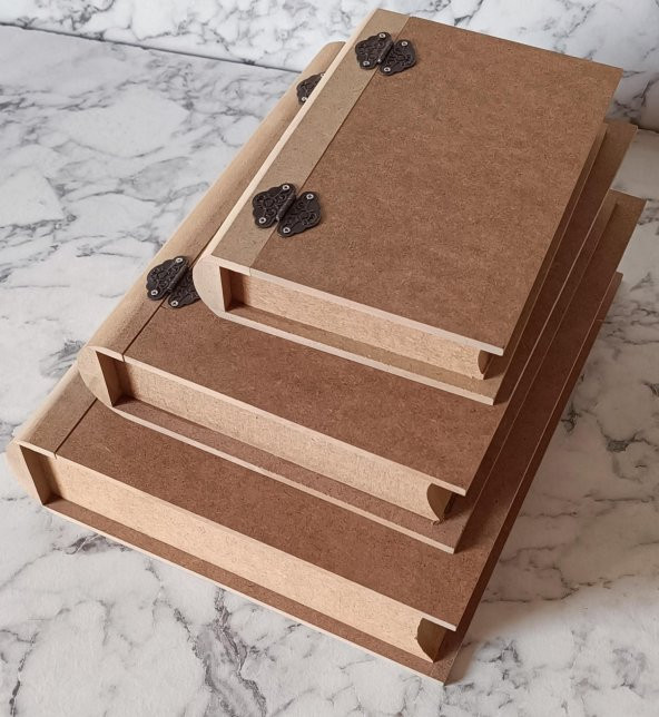 Hobi Adn 90203 Kitap Kutu 3'LÜ Set Ahşap MDF HAM Ankara Siteler Ürünü El Yapım - 9