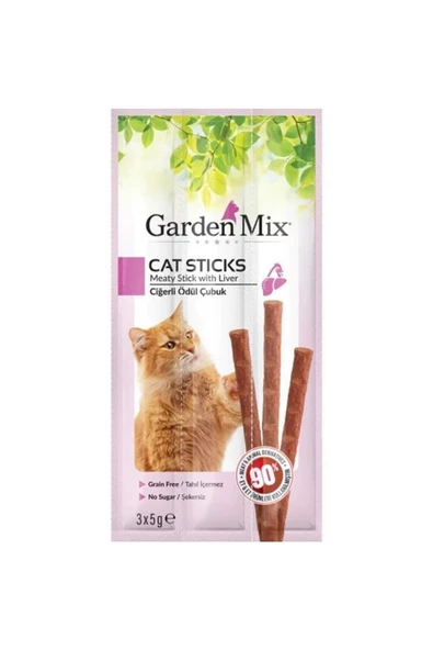 Garden Mix Ciğerli Tahılsız Kedi Ödül Çubuğu 15gr 3'lü