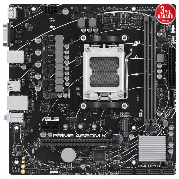ASUS PRIME A620M-K DDR5 6400+OC HDMI VGA M.2 AM5 - 2