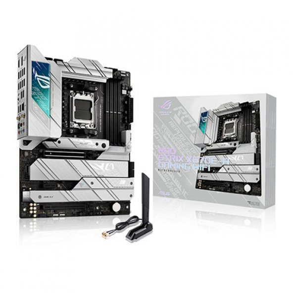 ASUS ROG STRIX X670E-A GAMING WIFI AMD X670E AM5 DDR5 6400 DP HDMI 4X M2 USB3.2 WIFI 6E AURA RGB 2.5GBIT LAN ATX 128GBA KADAR RAM DESTEGI PCIE5.0  5X PROTECTION III