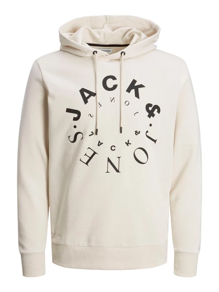 JACK JONES Yazı Baskılı Erkek Kapüşonlu Sweatshirt 12247471