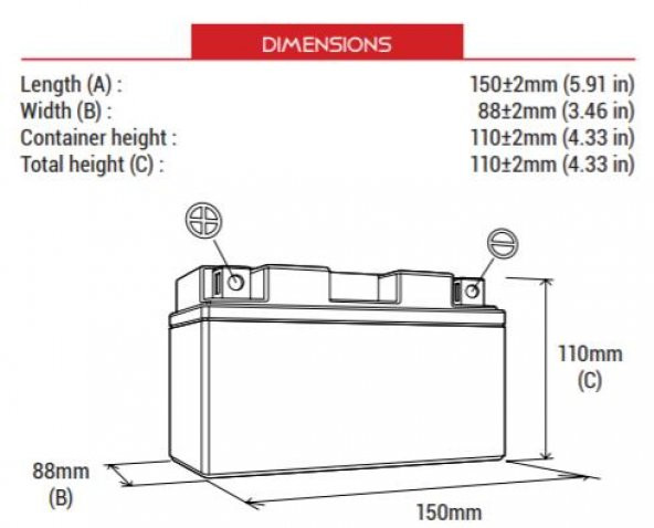 BS BATTERY BTZ12S SLA Motosiklet Aküsü SLA Tipi - Resim 2