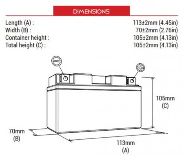 BS BATTERY BTZ6S / BTX5L (SLA) HONDA DIO AKU Honda DIO Motosiklet Aküsü SLA Tipi - Resim 2