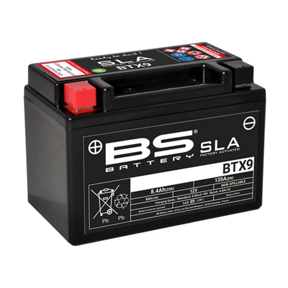 BS BATTERY BTX9 (SLA) Motosiklet Aküsü SLA Tipi