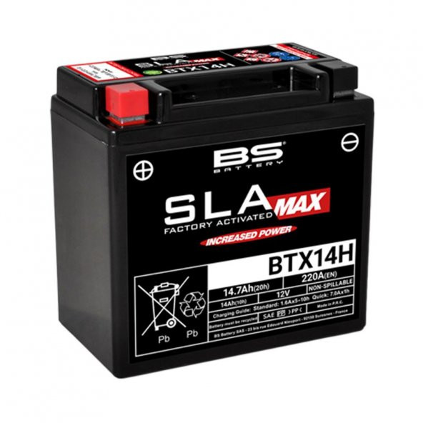 BS BATTERY BTX14H (SLA MAX) Motosiklet Aküsü SLA MAX Tipi