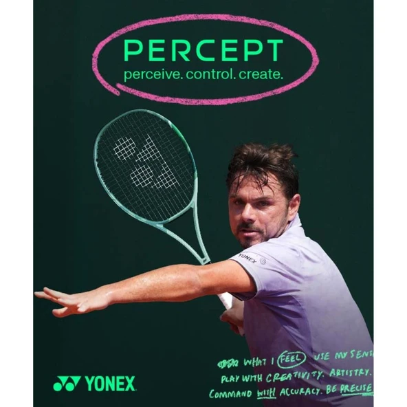 Yonex Percept 97 Inch 310 Gram (Kordajsız) Zeytin Yeşili Tenis Raketi - 12