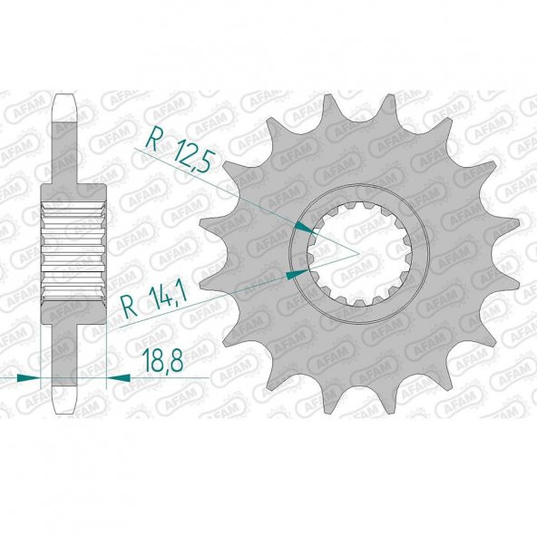 AFAM BMW F650GS/F700GS 08-18 KAUÇUK ÖN DİŞLİ #525 166600NR-17 ürün görseli 1