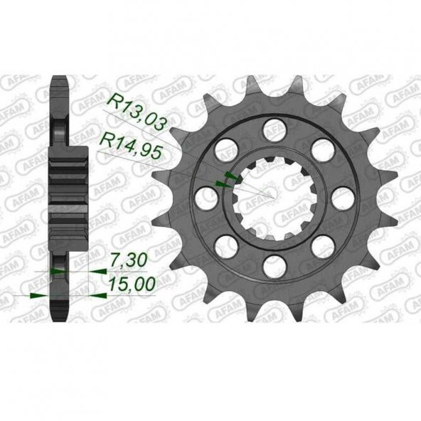 AFAM BMW S1000R/S1000RR/S1000XR ÖN DİŞLİ #525 KAUÇUK 166800NR-17 ürün görseli 1