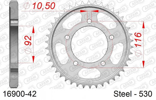 AFAM KAWASAKI ZZR-1400 ÇELİK ARKA DİŞLİ #530 16900-42 - 1